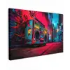 Boombox - Rood - Graffiti - Neon Tuinposter op houten frame 2 cm dik klein -3d