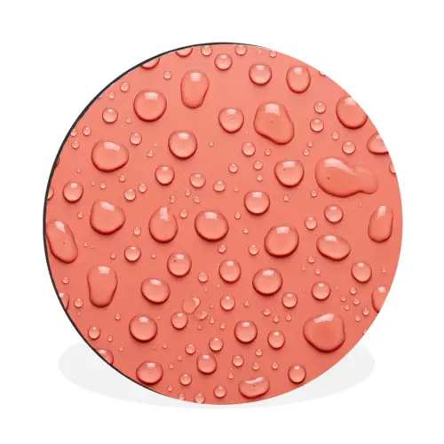 Water - Druppels - Roze Wandcirkel aluminium klein -3d