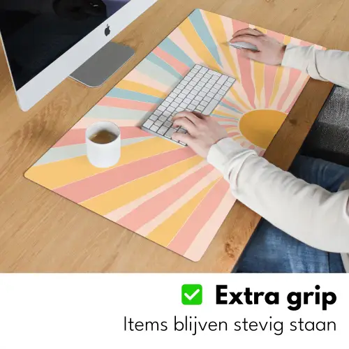 Illustratie - Zon - Pastelkleuren Muismat XXL klein -sfeer3