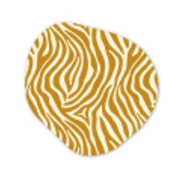 Zebra - Klassiek - Oker - Geel Wandcirkel Organisch Aluminium middel 851 -3d