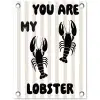 Lobster - Beige - Minimalistisch tuinposter los doek klein -3d