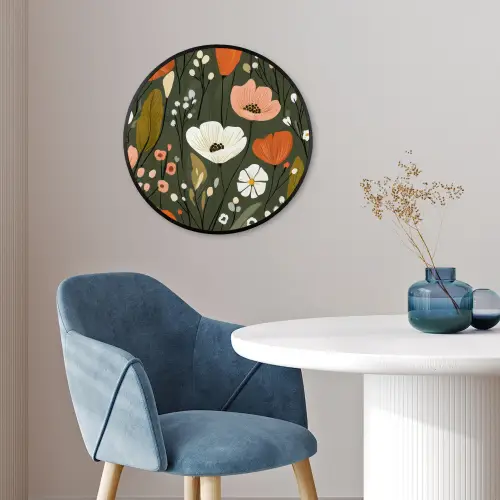 Bloemen - Illustratie - Groen Fotolijst rond zonder passe partout klein -sfeer2