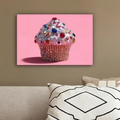 Cupcake - Kleurrijk - Edelstenen canvas 2cm klein -sfeer3