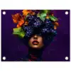 Vrouw - Paars - Druiven tuinposter los doek klein -3d