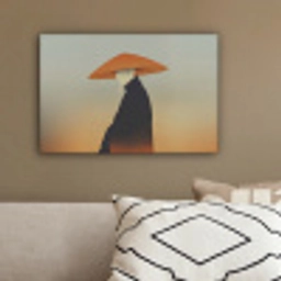 Minimalistisch - Silhouet - Oranje canvas 2cm klein -sfeer3