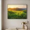 Gras - Heuvels - Zon - Natuur - Landschap Textielframe zwart klein -sfeer2