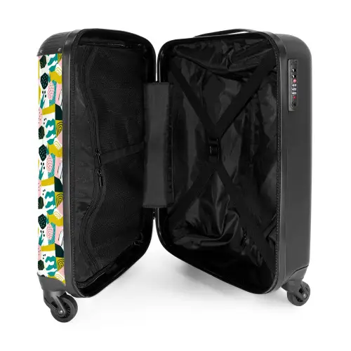 Fruitige jungle collage NBS - Handbagage koffer - Volwassenen Unisex middel -binnenkant