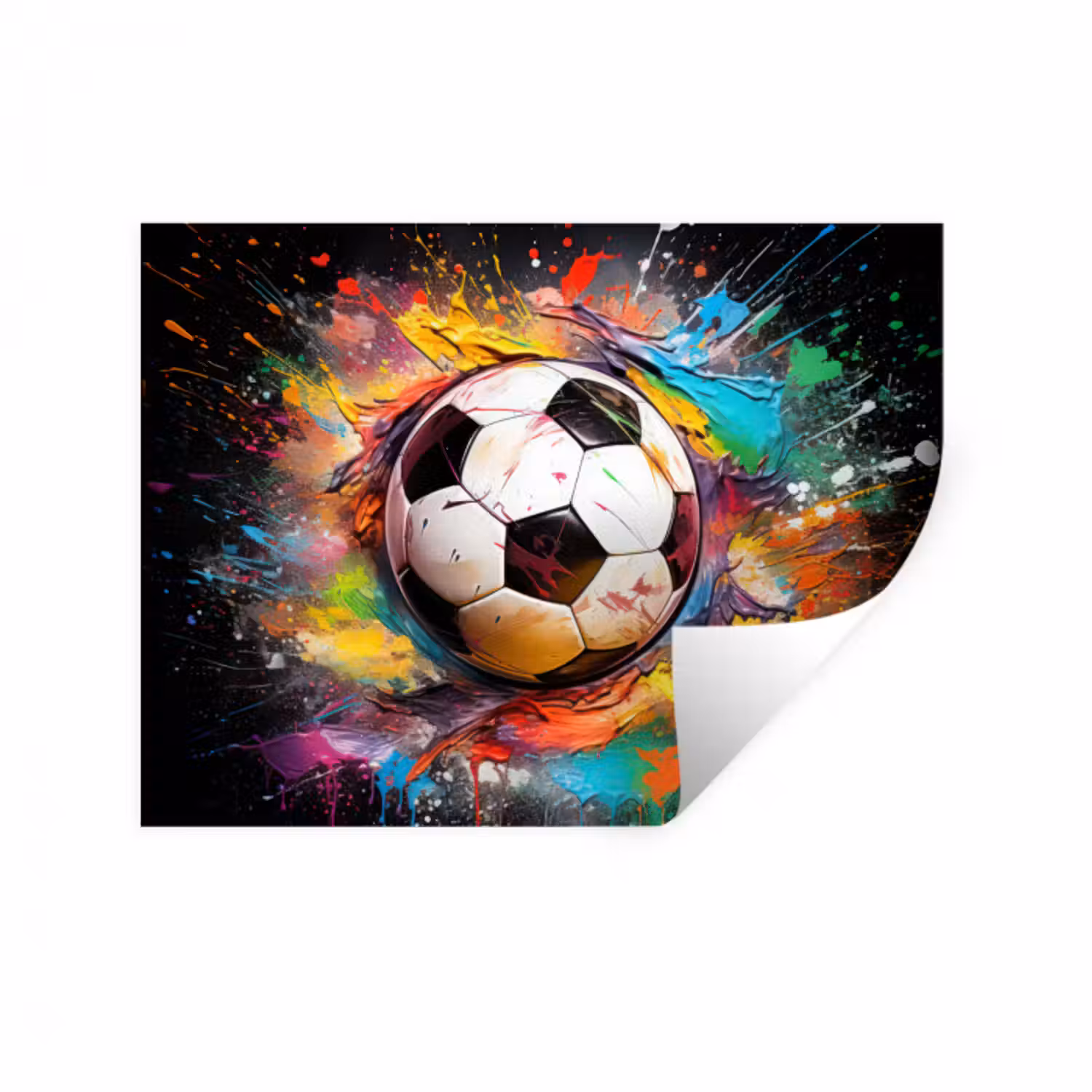 Wandtattoo – Fußball - Farbe - Farben - Schwarz - Weiß