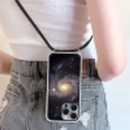 Kosmos - Sterrenstelsel - Donker Hoesje iPhone 16 Pro Max met koord klein -sfeer5