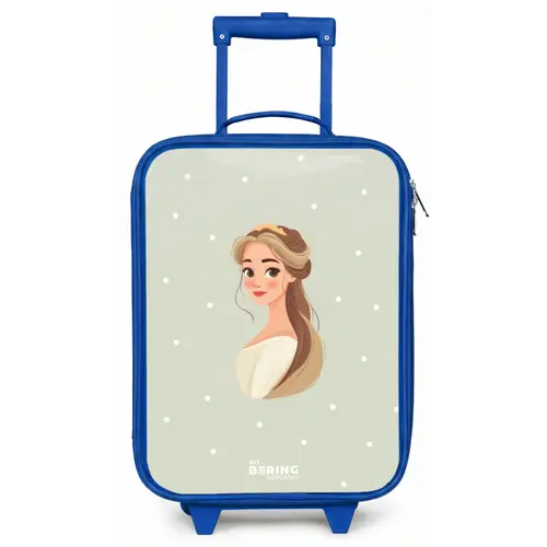 Prinses met tiara op groene stippenachtergrond Kinderkoffer - Blauw klein -zz3dotto