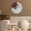 Rood - Marmer - Abstract - Goud - Modern Akoestische PET Vilt - Rond klein -sfeer1