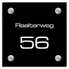 Effen - Zwart - Modern Naambord Vierkant klein -3d