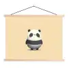Panda - Beige - Minimalistisch textielposter latten blank klein -3d