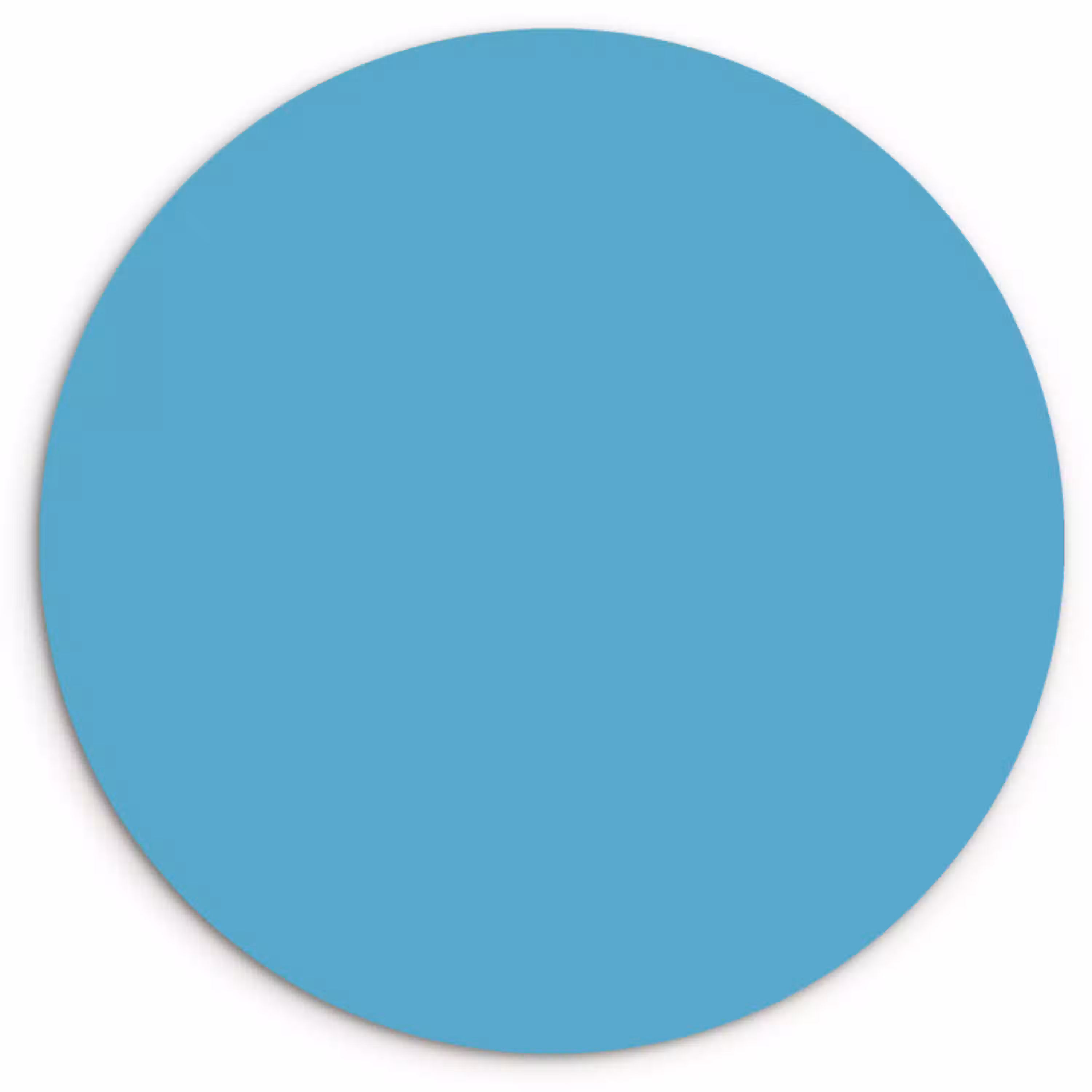 Ocean - Teal - Blauw Wandcirkel kunststof plaat 5mm dik klein 188 -3d