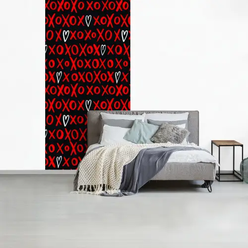 Zwart - Rood - Contrast - Liefde fotobehang vinyl groot 64 -slaapkamer