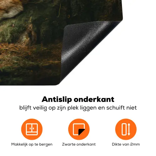 Vos - Bos - Slapen Inductie beschermer vinyl 3mm klein -zzzzzzz-td-onderkant