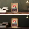 Bergtop - Sneeuw - Zon Light Box met kabel (Tafellamp) klein -sfeer3
