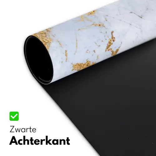Marmer - Goud - Wit - Luxe - Marmerlook - Glitter Muismat XXL klein -sfeer2