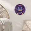 Sierlijk - Bloemen - Vlinder - Paars Wandcirkel kunststof plaat 5mm dik klein -sfeer5