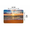 Strand - Zonsondergang - Zee - Wolken - Horizon Placemat vinyl groot -specs