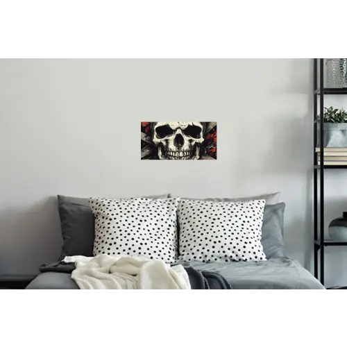 Schedel - Kettingen - Rood Muursticker klein -slaapkamer