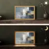 Rechthoeken - Abstract - Blauw Light Box met kabel (Tafellamp) klein -sfeer3