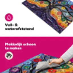 Levensboom - Mozaïek - Bloemen - Kleurrijk - Vrolijk Inductie beschermer vinyl 3mm klein -wsfeer6_website