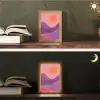 Zon - Heuvels - Paars - Abstract Light Box met kabel (Tafellamp) klein -sfeer3