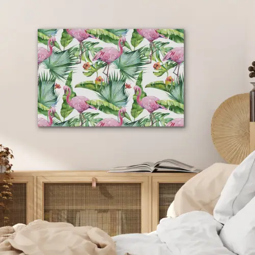 Bladeren - Flamingo - Bloemen - Jungle PET vilt middel -sfeer3