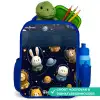 Dieren - Astronaut - Planeten - Sterren Kinderrugzak - Blauw middel -inhoud_NL