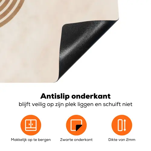 Symmetrische bocht - Koperkleurig Inductie beschermer vinyl 3mm klein -zzzzzzz-td-onderkant