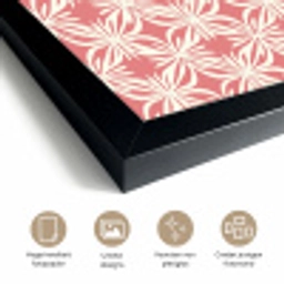 Roze - Bloemenmotief - Wit - Modern fotolijst zwart zonder passe partout klein 224 -sfeer2