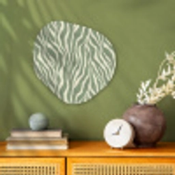 Zebra - Motief - Groen Wandcirkel Organisch Forex 3mm klein 629 -sfeer2