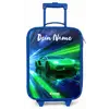 Sportauto - Groen - Snelheidslijnen - Neon Kinderkoffer - Blauw klein -zz3dotto