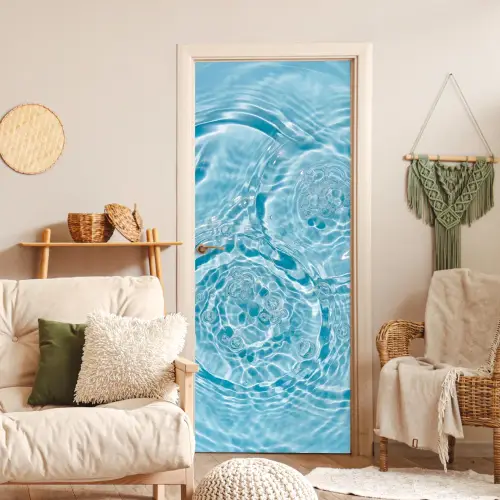 Water - Blauw - bubbels deurposter klein -sfeer2