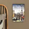 Schilderij - Parijs - Frankrijk - Olieverf canvas 2cm klein -sfeer3