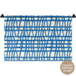 Ruitpatroon - Blauw - Crème Wandkleed katoen klein 269 -t3d_DE