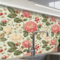 Klassiek - Botanisch - Veelkleurig keuken achterwand 2 middel 865 -zzzz3d_schuin