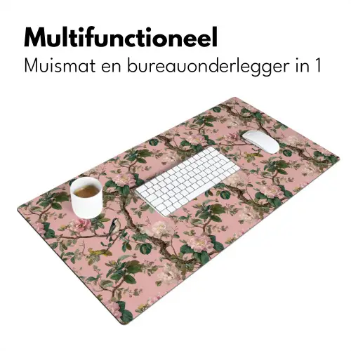 Pioenrozen - Botanisch - Vogel Muismat XXL klein 681 -sfeer4