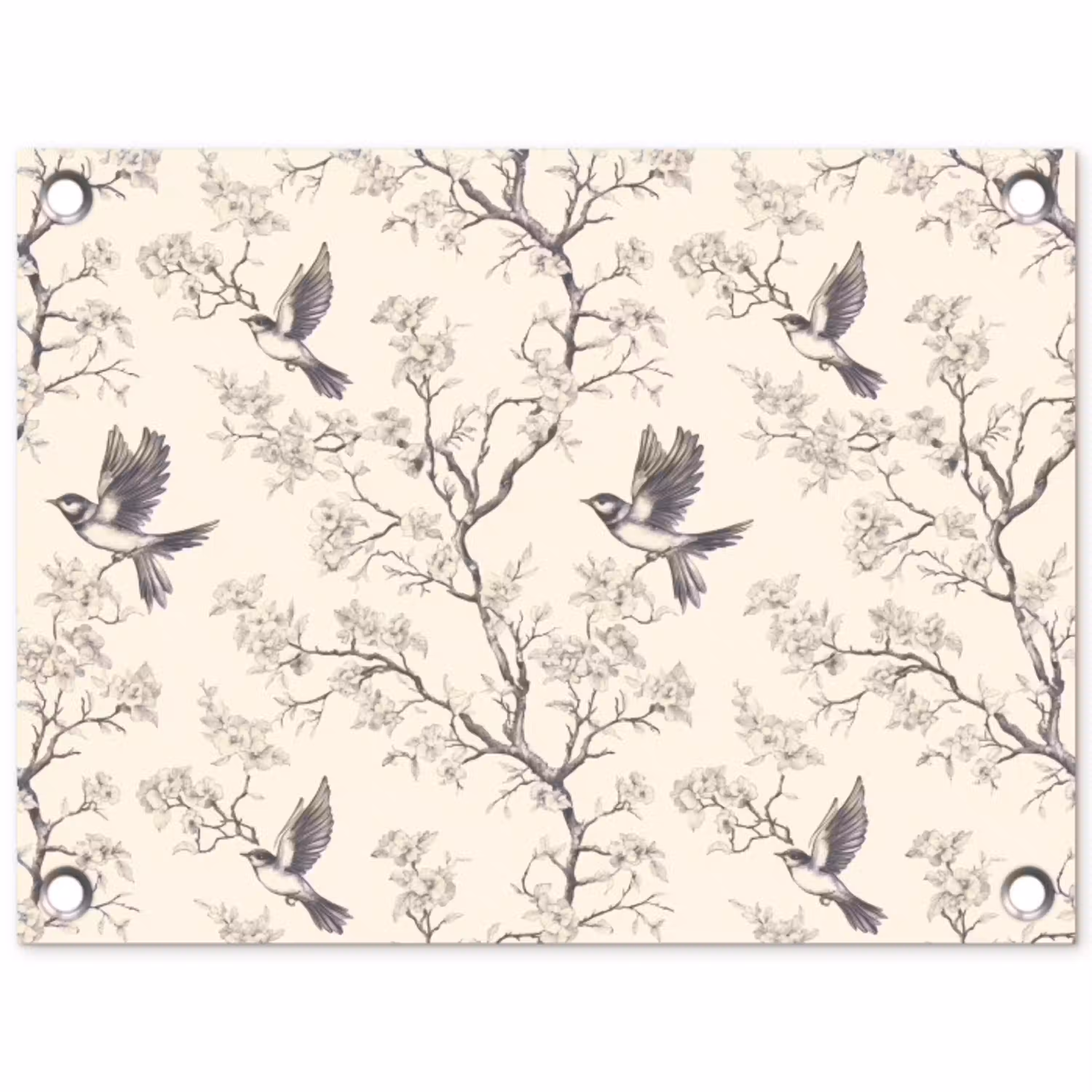 Takken - Vogels - Beige tuinposter los doek klein 239 -3d