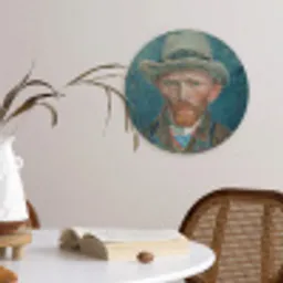 Zelfportret 1887 - Schilderij van Vincent van Gogh Wandcirkel kunststof plaat 5mm dik klein -sfeer4