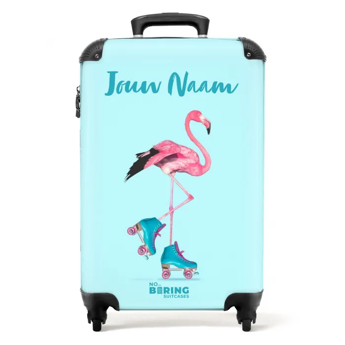 Flitsende flamingo NBS - Handbagage koffer - Kinderen Unisex middel -productfoto_recht