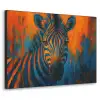 Zebra - Abstract - Blauw Textielframe zwart klein -3d
