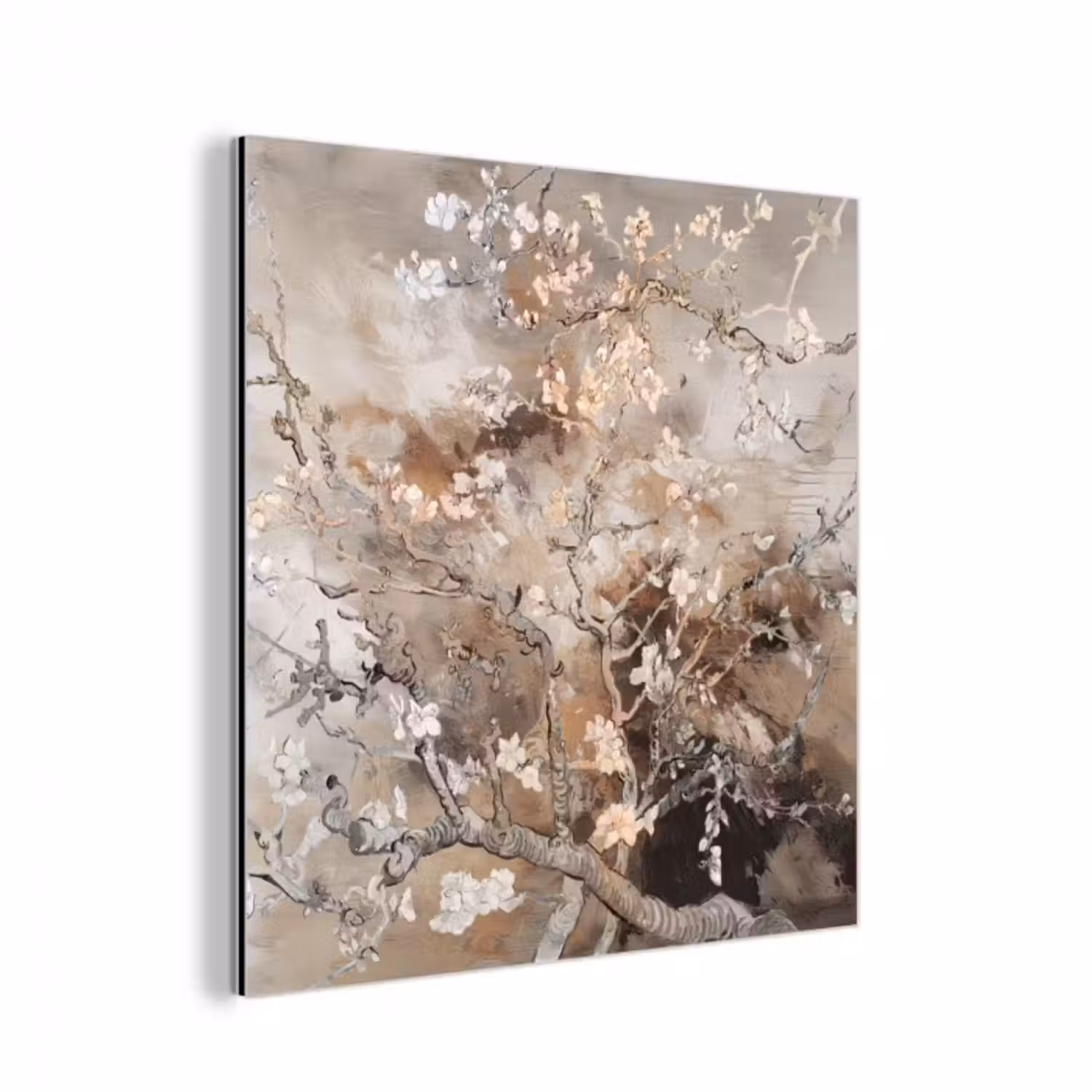 Alu-Dibond-Bild - Mandelblüte - Kunst - Van Gogh - Beige - Abstrakt