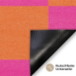 Schaakbord print - Oranje - Roze - Blokjes Deurmat klein -antislip_DE