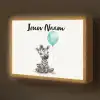 Zebra - Baby dier - Blauwe ballon Light Box met batterij (Wandlamp kind) middel -z3d_website