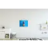 Ananas - Blauw - Tropisch - Vrolijk textielposter latten blank klein -kinderkamer