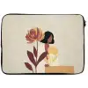 Vrouw - Minimalistisch - Bloem laptophoes neopreen klein -zkaufland3dotto