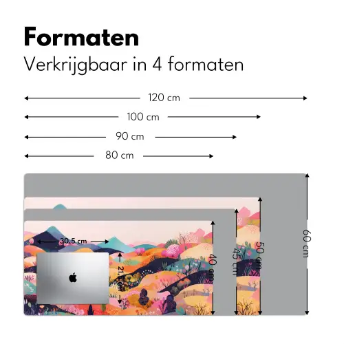 Golvende heuvels - Abstracte planten - Dromerig Muismat XXL klein -sfeer5
