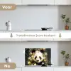 Panda - Pandabeer - Wilde dieren - Natuur - Bloemen keuken achterwand spatscherm klein -voor_na_NL
